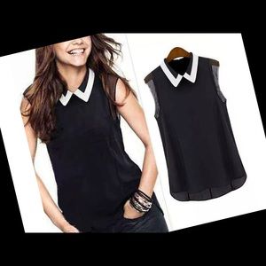 Navy blue dress work top